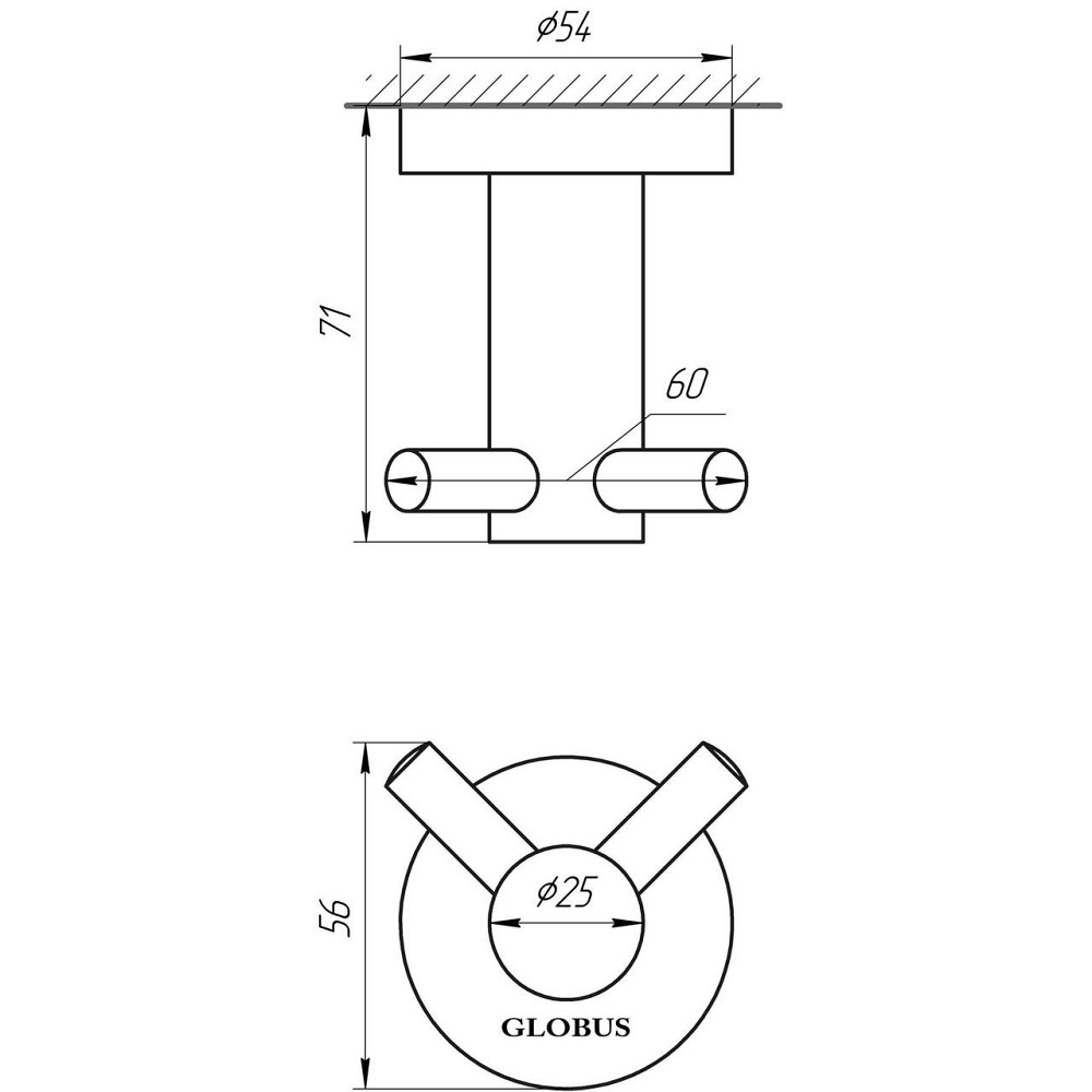 Гачок подвійний Globus Lux SS 8415 SUS304 (000018159) Київ - фото 2