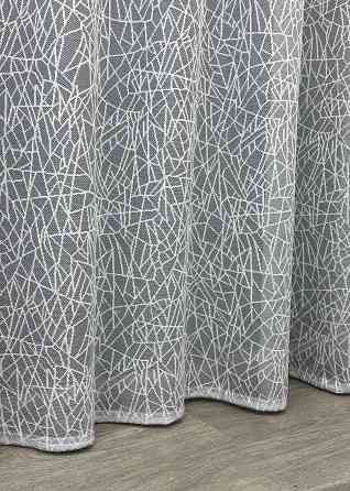 Тюль жаккард цвет белый с серым 1672т Киев