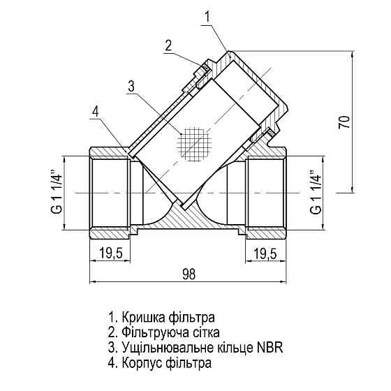 Фільтр грубого очищення SOLOMON 1 1/4″ 8011 Луцк