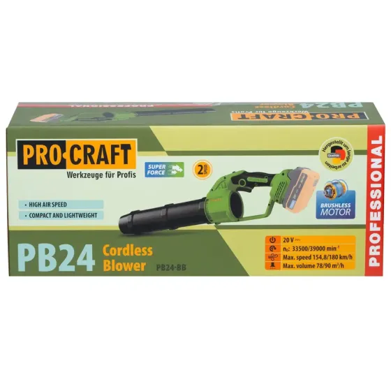 Аккумуляторная портативная воздуходувка Procraft PB24,Породувка бесщеточная аккумуляторная 90 куб.м/ч, Воздуходувка бесщеточная Львов