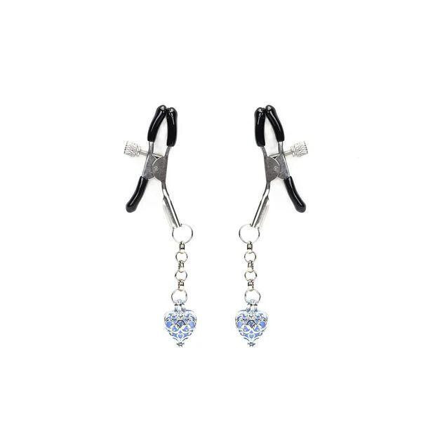 Затискачі для сосків Liebe Seele Glow-in-dark Nipple Clamps Blue Sex Aura Київ - фото 1