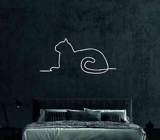 Декоративное настенное 3D Панно «Кот» Декор на стену с объемом 110*51 см, Белый Киев