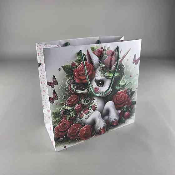 Пакет паперовий подарунковий квадратний 23*24*10 (артKV-087) (12 шт.) Харків