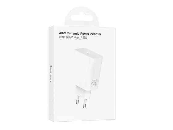 Мережевий зарядний пристрій PD Type-C C162A 3A/PD40W/QC3.0 білий ТМ HOCO Київ