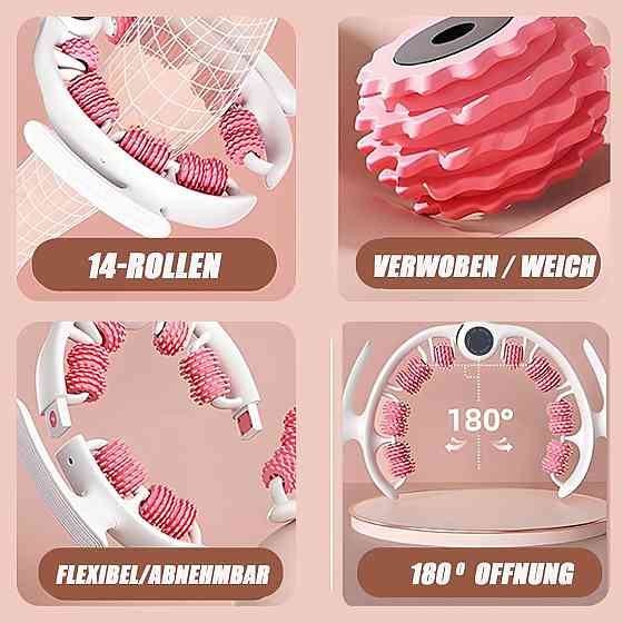 Масажер-ролер DINYOAN Muscle Therapy для ніг і тіла чорний 14 роликів 980 зубчиків 180° регульований знімні ручки антицелюлітний Київ