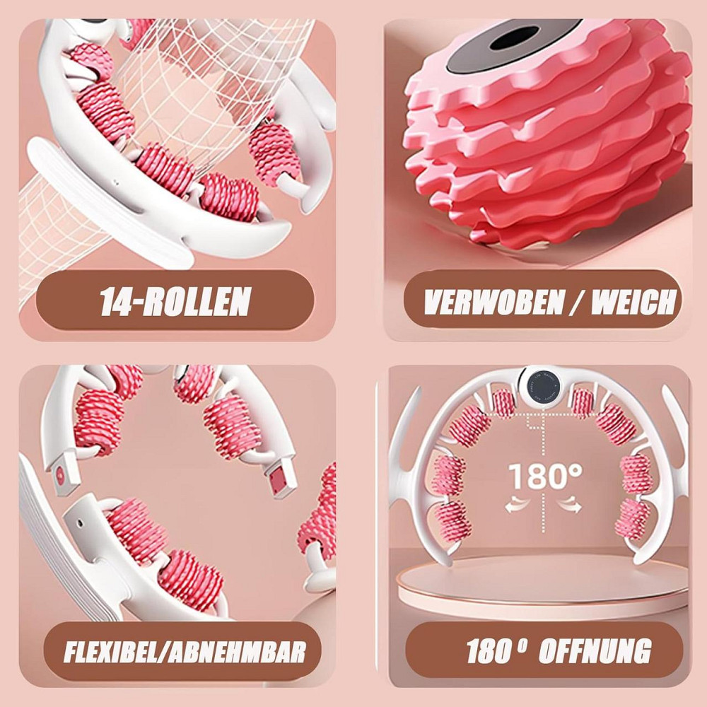 Масажер-ролер DINYOAN Muscle Therapy для ніг і тіла чорний 14 роликів 980 зубчиків 180° регульований знімні ручки антицелюлітний Київ - фото 5