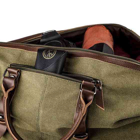 Дорожня сумка текстильна велика Зелена (Vintage) Київ