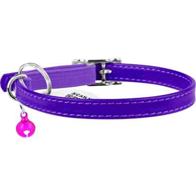 Ошейник для животных WAUDOG Glamour с QR паспортом Д 22-30 см фиолетовый (32489) Винница