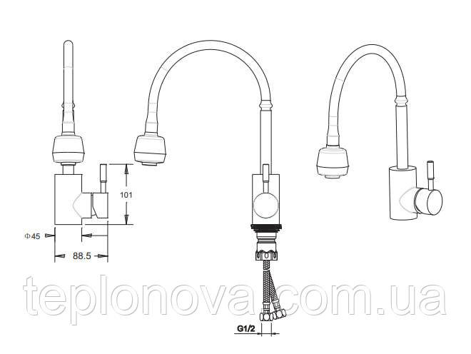 Смеситель для кухни VENTA VS422SB Черновцы - изображение 4