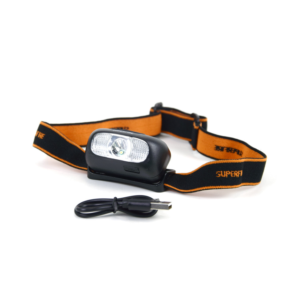 Налобний ліхтар SUPERFIRE HL05-D, що перезаряджається, з потужністю 2 Вт Київ - фото 1