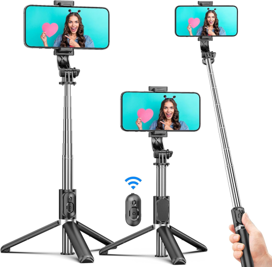 Универсальный монопод-штатив для селфи 4 в 1 Selfie Stick с Bluetooth-пультом, выдвижная селфи-палка 101 см из нержавеющей стали, Киев