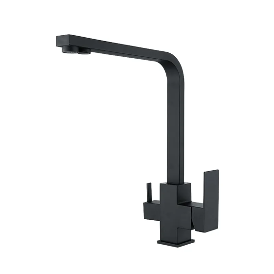 Змішувач для кухні з виходом для питної води Zerix KUB-021 Black з нерж. сталі SUS304 (ZX4856) Київ