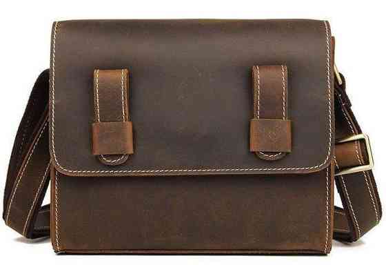 Сумка чоловіча-почтальонка коричнева (Vintage) Київ