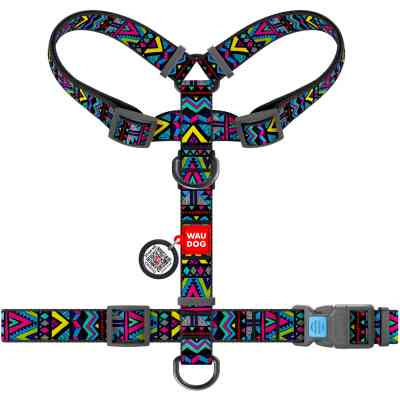 Шлей для собак WAUDOG Nylon анатомическая H-образная "Инди" М (5502) Винница