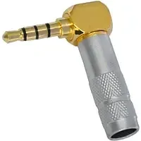 Штекер 3,5мм 4С, угловой, HQ, 