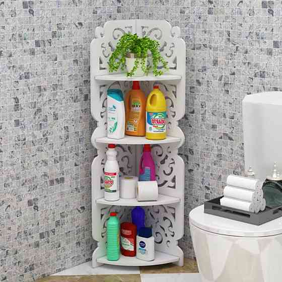 Кутовий стелаж у ванну кімнату (80×20×20см) SBR Київ