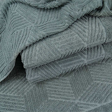 Комплект махрових рушників Уельс 3шт GM Textile 50х90см, 50х90см, 70х140см 500г/м2 (Темно-М'ятний) Суми - фото 3