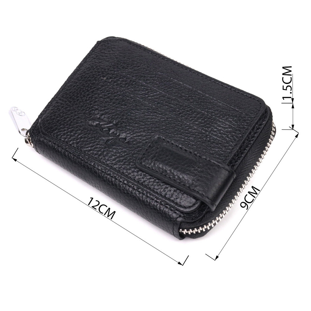 Красивый женский кошелек на молнии из натуральной кожи KARYA 21343 Черный Киев - изображение 9