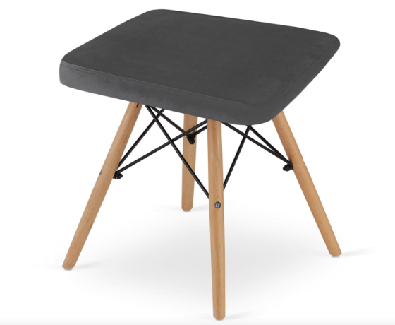 Табурет Leobert Werk квадратний з дерев'яними ніжками сірий темний Київ