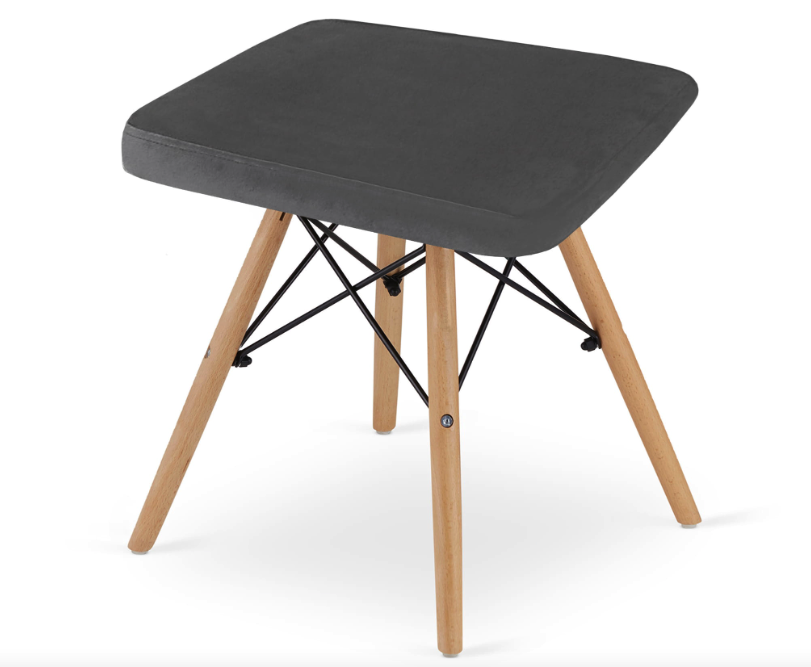 Табурет Leobert Werk квадратний з дерев'яними ніжками сірий темний Київ - фото 4