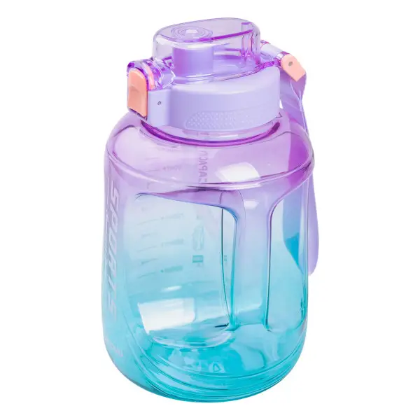 Yiwu Пляшка для води спортивна 1.6 л пластикова з трубочкою з ремінцем 22 см Фіолетова HP-14-35 Киев - изображение 2