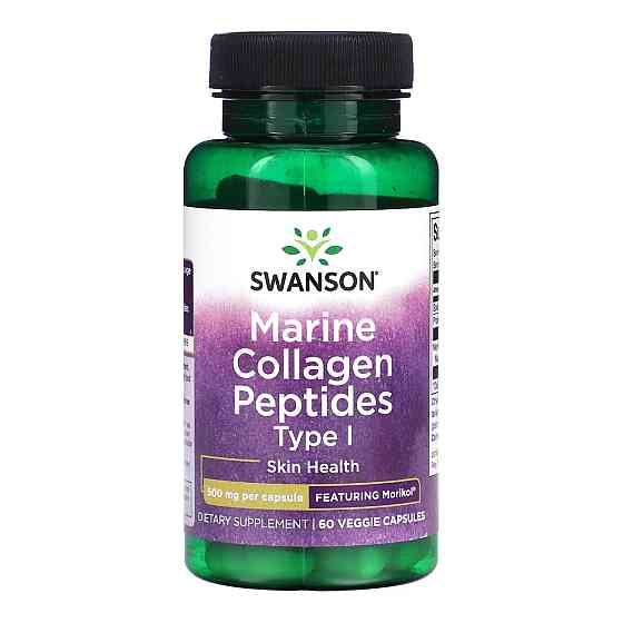 Пептиды морского коллагена Swanson Marine Collagen Peptides Type I Featuring Morikol 500mg 60 капс Киев