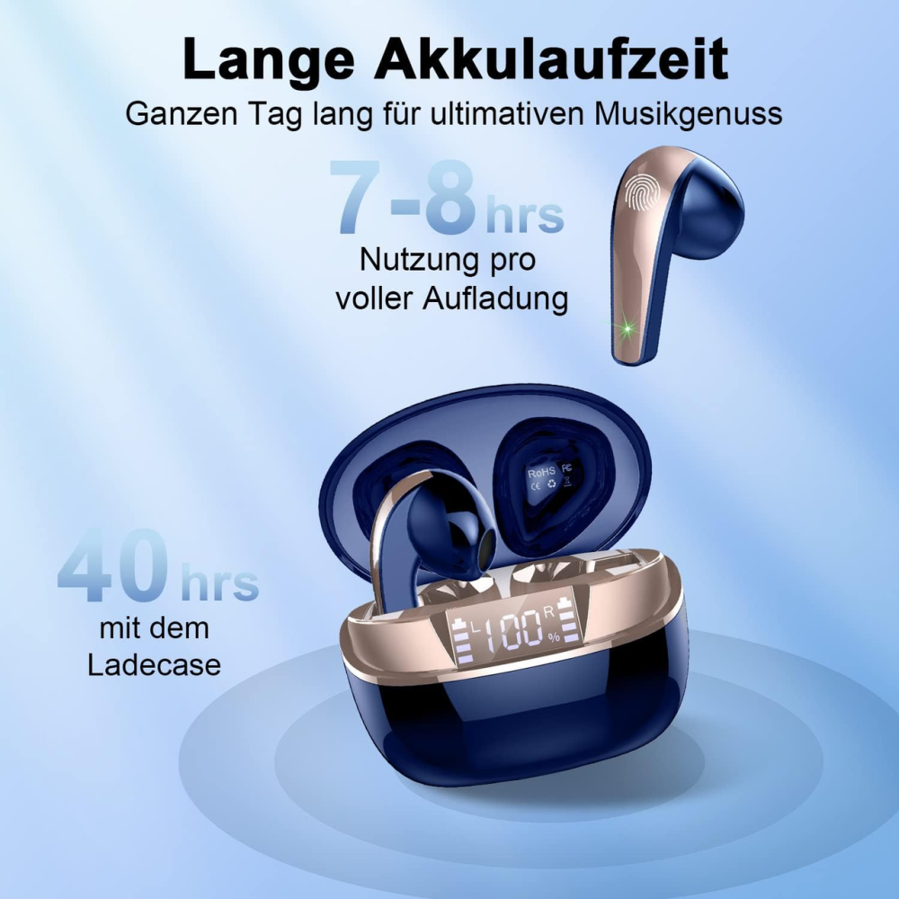 Уцінка: Бездротові вакуумні навушники Q13 з Bluetooth 5.2, стильним LED-дисплеєм, захистом IP7 та глибоким шумопоглинанням для вас Київ - фото 13