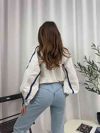 Женская современная вышиванка с геометрическим орнаментом 80% хлопок, 20% полиэстер. Одесса