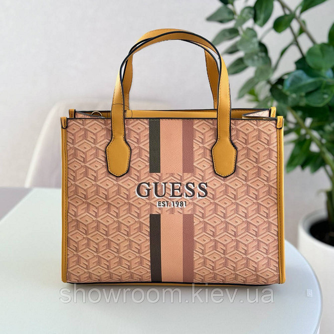 Женская сумка шоппер Guess (866522) оранжевая Киев - изображение 1