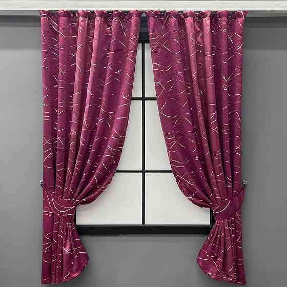 Комплект коротких штор VR-Textil Софт Лиана № 459ш Малиновый 130х170 см 2 шт (35-0429) Киев