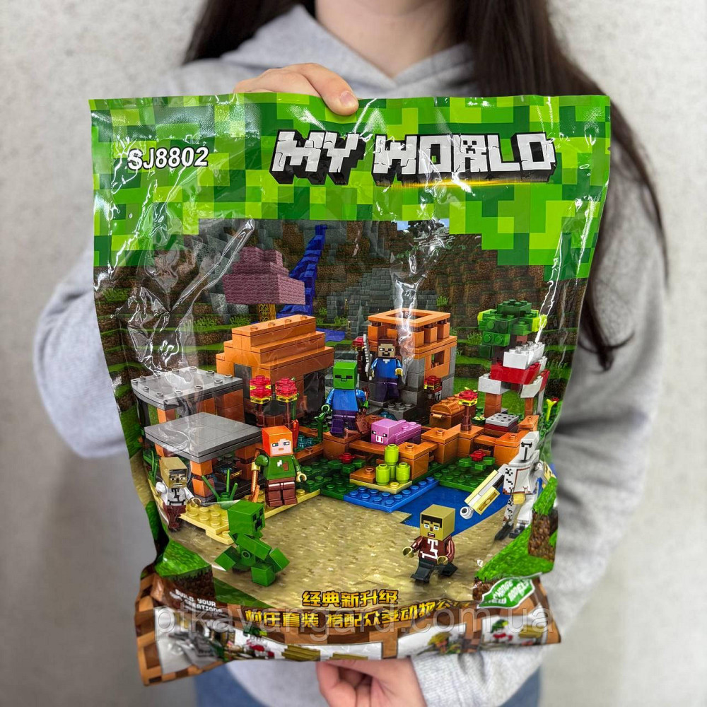 Конструктор блоковий Майнкрафт село 569 деталей SJ 8802 в пакеті Хмельницький - фото 2