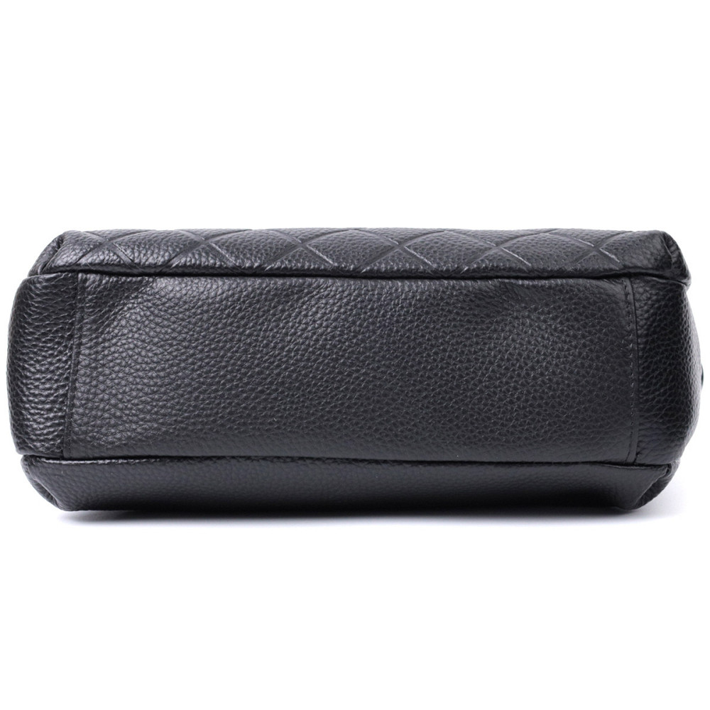 Елегантна сумка для жінок на три відділення з натуральної шкіри Vintage 22805 Чорний Київ - фото 7