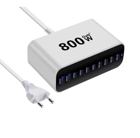 Мережевий зарядний пристрій GAN3 Pro YMS-615-800W (8Type-C 140-65W+2USBQC3.0-30W) Білий Київ - фото 1