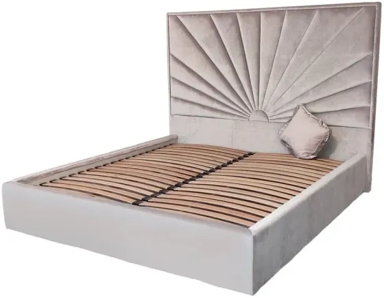 Ліжко Двоспальне Sunrise Premium 160 х 190 см Simple З додатковою металевою цільнозварною рамою Рожевий Київ