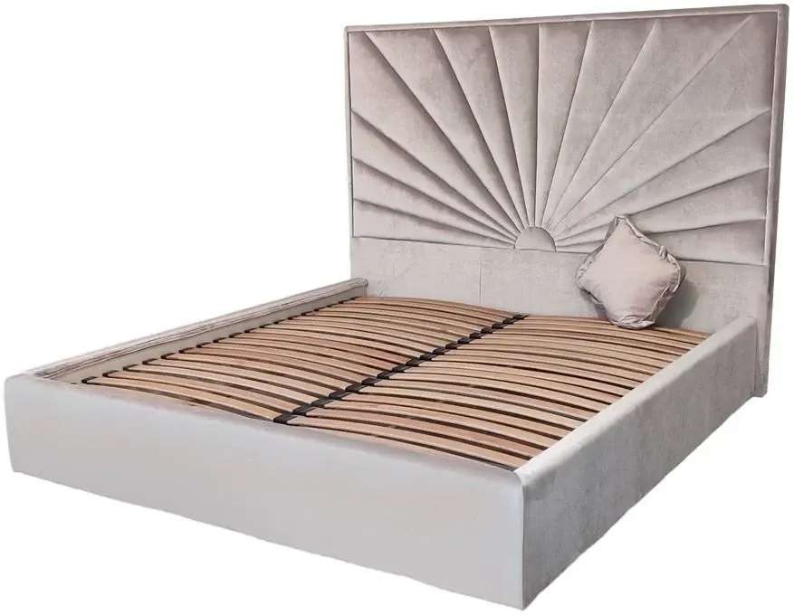 Ліжко Двоспальне Sunrise Premium 160 х 190 см Simple З додатковою металевою цільнозварною рамою Рожевий Київ - фото 1