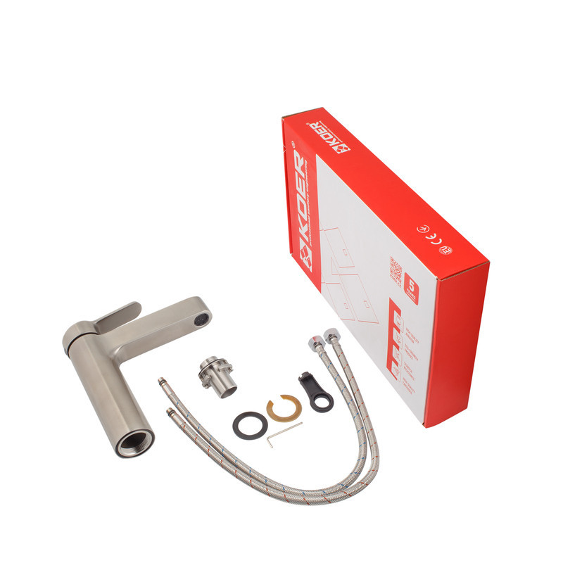 Смеситель для умывальника Koer KI-10016-02 (из нерж. стали) (Цвет нерж) (KR4789) Киев - изображение 8