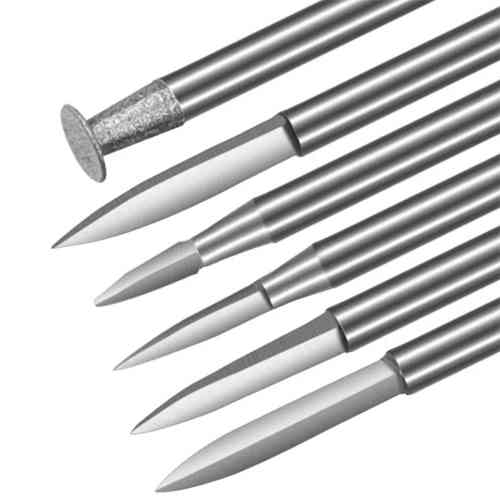 Набор фрез по дереву 6шт, хвостовик 2.35мм, для гравера, сталь в кейсе Винница