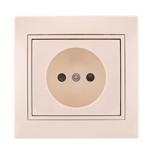 MIRA крем Розетка внутрішня без заземлення зі вставкою Лезард Житомир - изображение 1