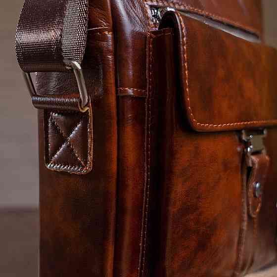 Сумка стильная мужская Коричневая (Vintage) Киев