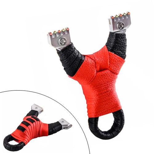 Рогатка з двома прицілами для спорту, полювання, риболовлі, червоне оплетення Вінниця - фото 1