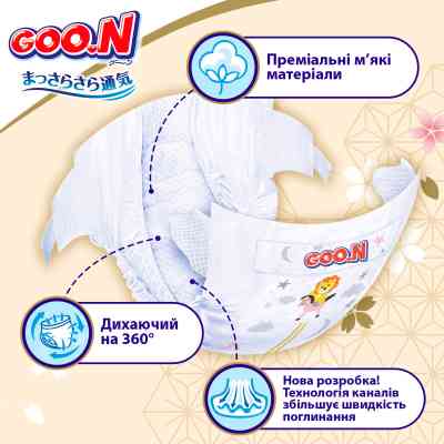 Подгузники GOO.N Premium Soft для младенцев до 5 кг 1 NB на липучках 72 шт (F1010101-152) Винница