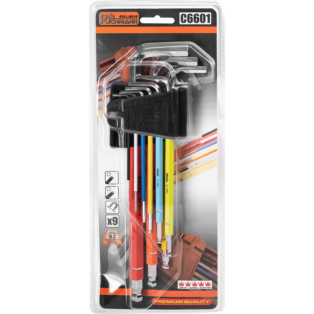 Набір шестигранників 9 шт 1,5-10 мм із кулькою Richmann C6601 Коломия - фото 3