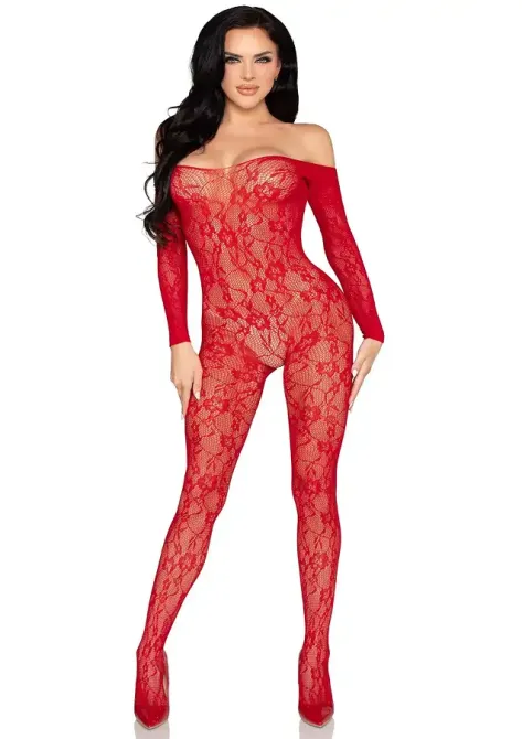 Бодистокинг Leg Avenue Crotchless Fishnet Bodystocking One Size Red Львов - изображение 1