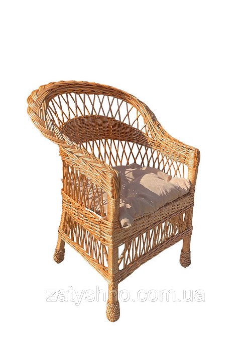 Крісло плетене з подушкою Київ - фото 4