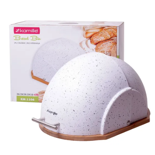 Хлібниця 38,5*26,5*20см бамбук/пластик чорний мармур,білий мармур 1106 KAMILLE Житомир - фото 10