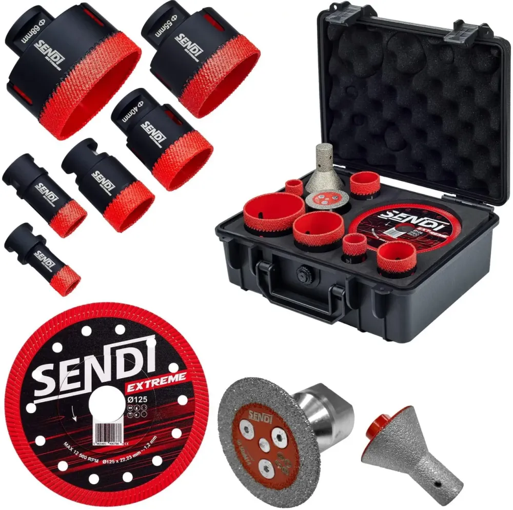 SENDI EXTREME Zestaw otwornic 20-68mm 6szt. + Фреза stożkowy tarcza do podcinania Алмазний диск Киев - изображение 1