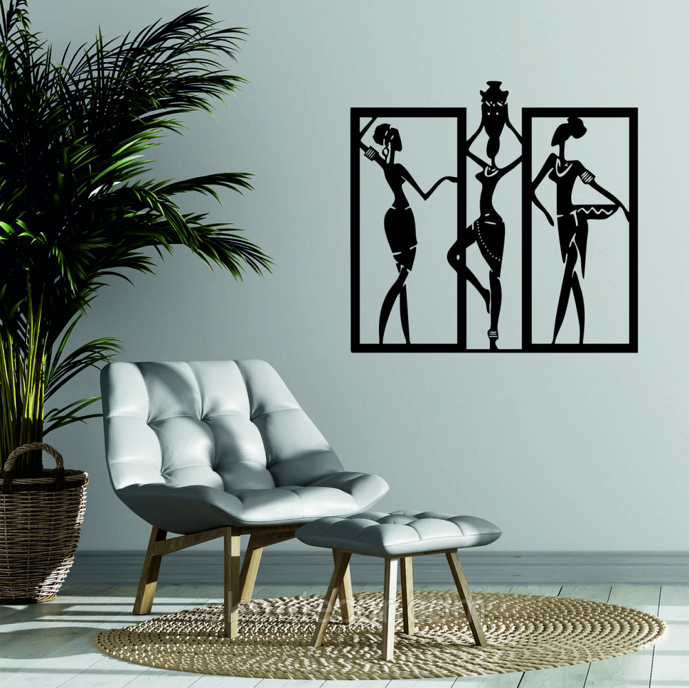 Декоративное настенное Панно «Девушка» Декор на стену 70*66 см, Черный Киев - изображение 1