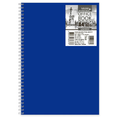 Блокнот Mizar на пружині збоку А4, 80 арк., клітинка, офсет, пластикова обкл в в асортименті (BOOK-MIZ-C564003U) Вінниця - фото 1