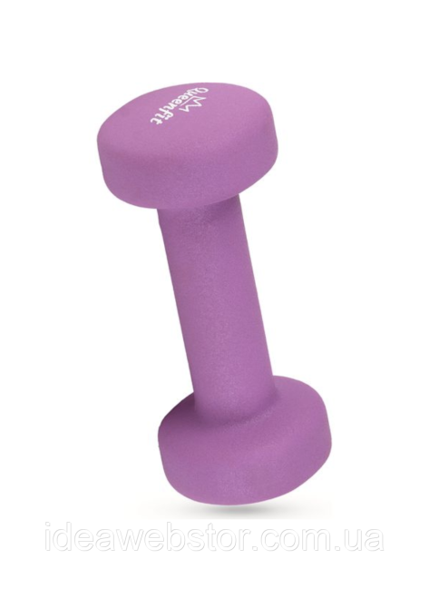 Гантели для фитнеса неопреновые Queenfit 2х1кг фиолетовый Киев - изображение 4