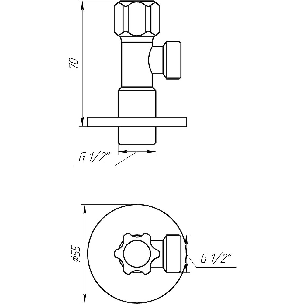 Кран вентильний кутовий SOLOMON 1/2″х 1/2″ 160403 Луцьк - фото 7